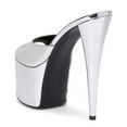thumbnail image 4 of FSJ Women Classic Stiletto High Heel Mules Peep Open Toe Backless Platform Sandals Slip On Summer Daily Walking Party Dressy Slide Shoes Size 9 Silver, 4 of 5