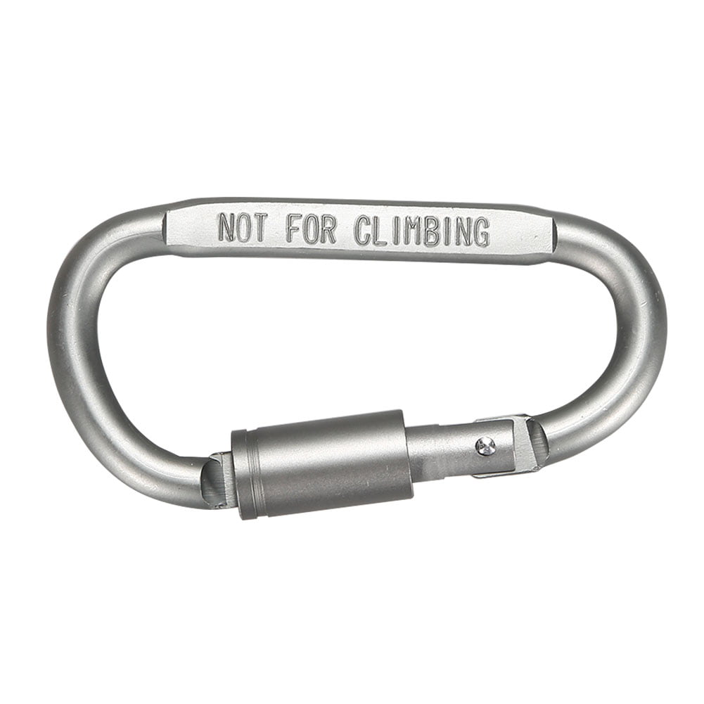 5Pcs Gray Aluminum Carabiner D-Ring Key Chain Clip Snap Hook Camping Key Tools 