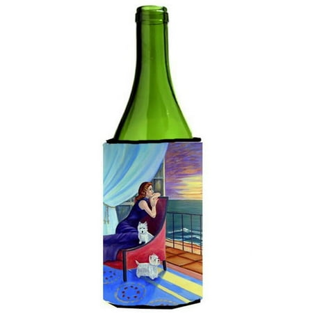 

Lady With Her Westie Wine bottle sleeve Hugger - 24 oz.