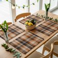 thumbnail image 5 of Orange Blue Checkered Placemats Set of 4, Fall Farmhouse Buffalo Plaid Washable Wipeable Table Mats for Dining Tables, Indoor Outdoor Kitchen Place Mats for Holiday Party Table Decor, 5 of 9