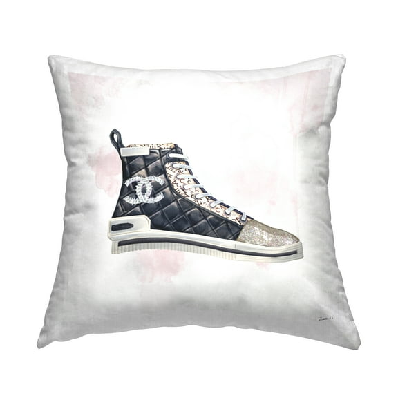 Stupell Industries Glam Fashion Quilted Sneaker Designer Style Multi-Color,18 x 7 x 18 Decorative Pillows
