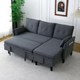 thumbnail image 6 of L-Shaped Reversible Chaise Sectional Sofa with Storage in Dark Grey Cotton-Linen Fabric for Small Spaces, Office and Apartment Living Room Furniture, 6 of 9