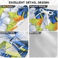 thumbnail image 4 of White Orange Flowers Blue Leaves Tropical Boys' Swim Trunks Board Shorts Beach Pants Bathing Bottoms L, 4 of 8