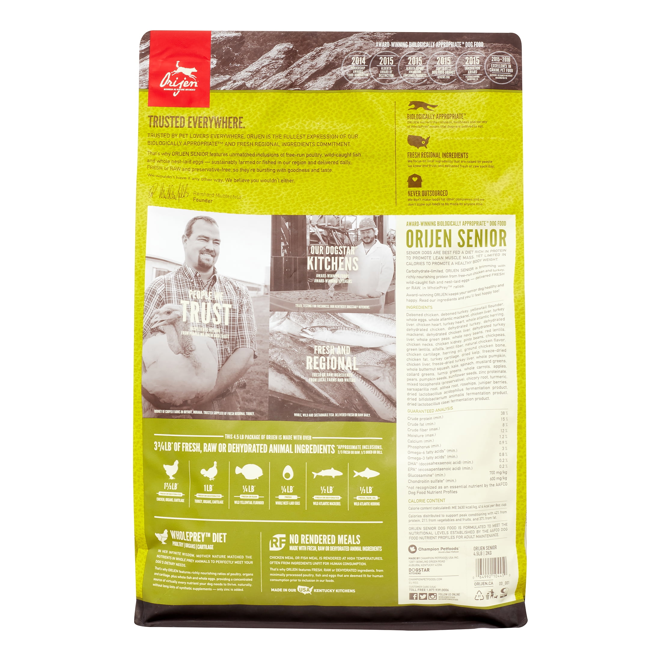 Orijen senior dry top dog food 25 lb