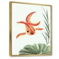 thumbnail image 3 of Designart 'Ancient Goldfish and The Lotus Leaf' Nautical & Coastal Framed Canvas Wall Art Print, 3 of 5