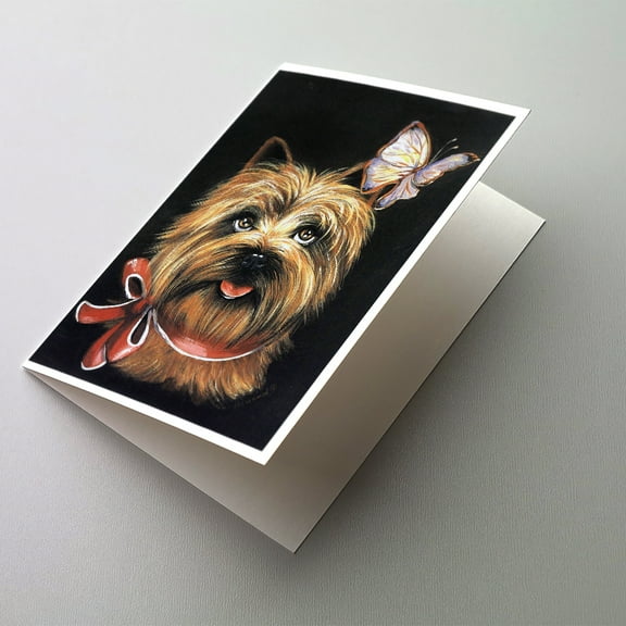 Cairn Terrier Butterfly Greeting Cards and Envelopes Pack of 8