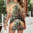 thumbnail image 2 of Christmas Snowman Snow House Pajamas Set Womens Loungewear Sleepwear 2 Piece PJ Sets, 2 of 7