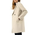thumbnail image 4 of Allegra K Women's Double Breasted Lapel Raglan Long Sleeve Mid Length Overcoat 3XL Cream White, 4 of 7