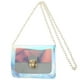 thumbnail image 1 of EeaseMX Bolso transparente para mujer, con cadena de colores, minibolso de gelatina transparente (azul), 1 of 7