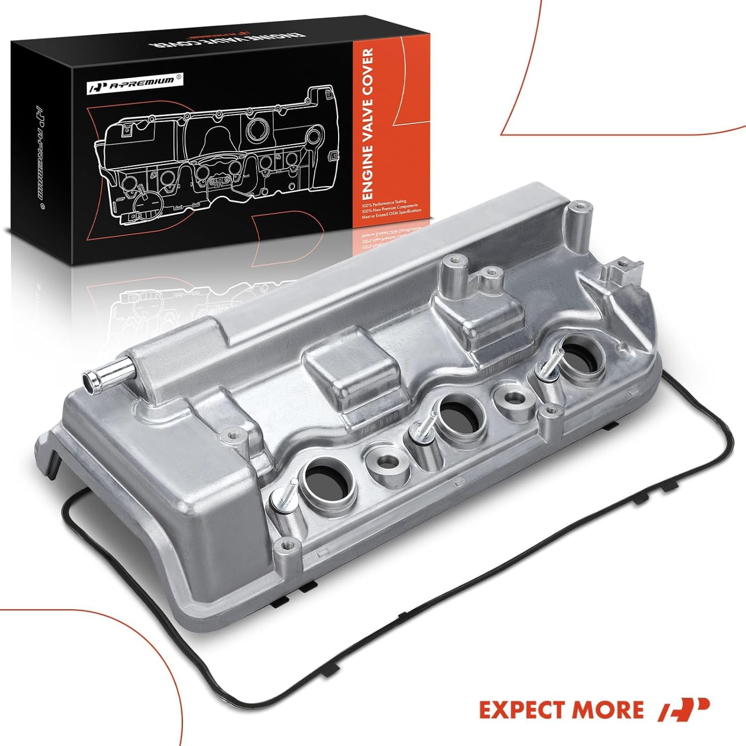 A-Premium Rear Engine Valve Cover, with Gasket, Compatible with Honda & Acura Models - 2008-2017 - Accord Crosstour Odyssey Pilot Ridgeline & MDX RDX TL ZDX - V6 3.5L or 3.7L