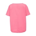 thumbnail image 5 of AKEGAMN Women's Summer Short Sleeve Solid Linen Casual Loose Top, Pink S-5XL, 5 of 8