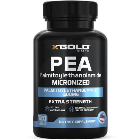 Micronized Palmitoylethanolamide (PEA) Supplement - 600 MG Per Serving - Highly Purified & Bioavailable - 120 Capsules - Natural Discomfort Support for Men and Women