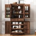 thumbnail image 3 of MAYEERTY 71" Kitchen Pantry Cabinet with 3 Pull Out Organizers, 6 Door Shelves & 2 Drawers Freestanding Cupboard for Kitchen Dining Room, 3 of 12