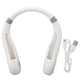 thumbnail image 1 of Ventilador de cuello manos libres con luces LED, batería de 2400 mAh, portátil para viajes al aire libre - Blanco, 1 of 8