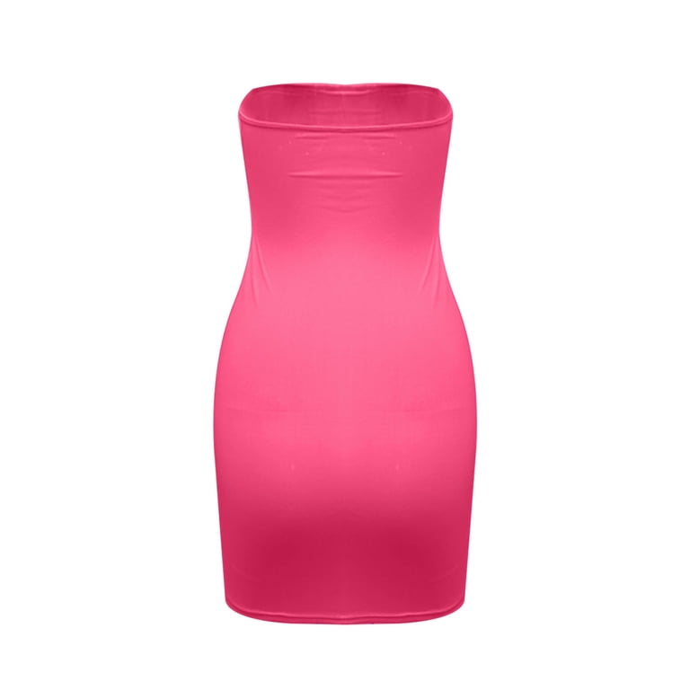 strapless open back dress Karoline 3D Flower Strapless Mini Dress Pink– Selfie Leslie main image 1