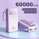 thumbnail image 2 of Power Bank Genérico PB60000 Portátil Morado 60000mAh 120W 4 Cables USB LED, 2 of 4