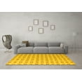 thumbnail image 3 of Ahgly Company Machine Washable Indoor Round Solid Yellow Modern Area Rugs, 4' Round, 3 of 4