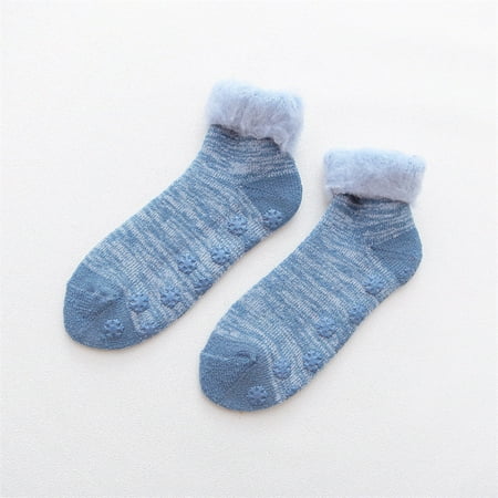 

Women Winter Thickened Plush Fleece Socks Nonslip Floor Short Socks