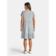 thumbnail image 2 of Time and Tru Women's Tiered Cotton Dress with Short Sleeves, Sizes XS-XXXL, 2 of 4