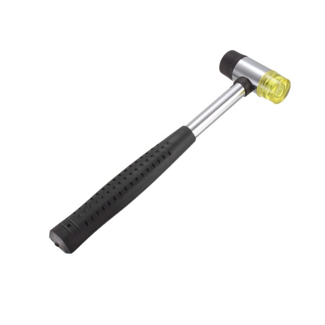 Uxcell Martillo de goma de 0.91'' Cabeza doble cara Diámetro del anillo Mandril herramienta de tamaño de goma negra 1pcs