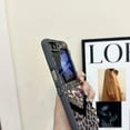 thumbnail image 5 of ELEHOLD for Samsung Galaxy Z Flip 5 Case, Women Girl Slim Hard PC Glitter Leopard Pattern Design Shock-Absorbent Protective Case with Lanyard for Samsung Galaxy Z Flip 5,Black, 5 of 9