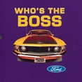 thumbnail image 2 of Wild Bobby, Who's The Boss Yellow 1969 Mustang 302, Cars and Trucks, Front and Back Unisex Crewneck Graphic Sweatshirt, Purple, Medium, 2 of 4