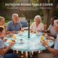 thumbnail image 3 of Round Outdoor Tablecloth with Umbrella Hole and Zipper, Mint Green Starfish Tablecloth with Elastic Waterproof, Summer Coastal Nautical Ocean Wooden Patio Table Covers for 31" - 35" Pool Tables, 3 of 9