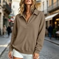 thumbnail image 4 of Aboser Womens Henley Neck Sweatshirt Dressy Casual Long Sleeve Pullover Tops Button Down Collared Shirts Comfy Solid Color Sweatshirts, 4 of 4