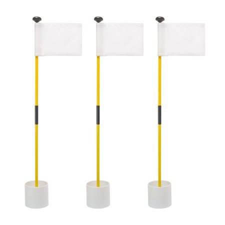 Murray Sporting Goods Golf Flagsticks Flags and Cups Set of 3 | Mini Golf Flagsticks with Holes for Putting or Chipping Greens (White) Murray Sporting Goods Golf Flagsticks Flags and Cups Set of 3 | Mini Golf Flagsticks with Holes for Putting or Chipping Greens (White)