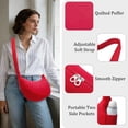 thumbnail image 5 of URSOFINE Quilted Puffer Hobo Bag for Women Men - Adjustable Strap Crescent Crossbody Shoulder Bag, Lightweight 2-Zipper Dumpling Casual Handbag with Multiple Pockets (Red), 5 of 7