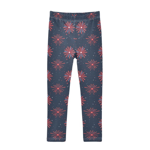 joogoo Girls' Leggings New Year Firework Print Yoga Pants 6T