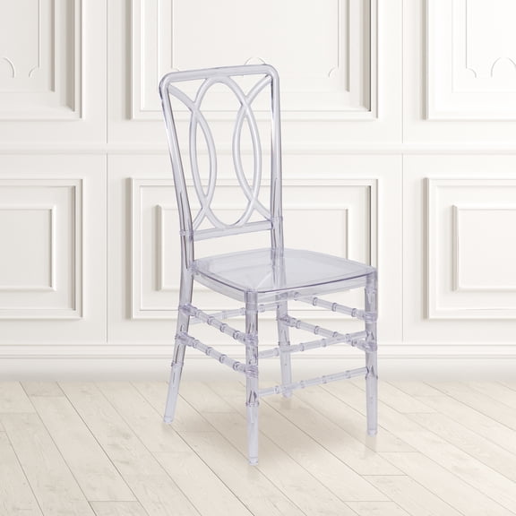 Flash Furniture Flash Elegance Crystal Ice Stacking Chair with Designer Back - Event Chair - UV Resistant