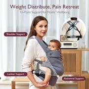 Momcozy Baby Carrier for Newborn to Toddler, Ergonomic, Comfortable and Lightweight, Suitable for Babies 7-44 lbs, Easy to Wear, Hands Free, Enhanced Lumbar Support