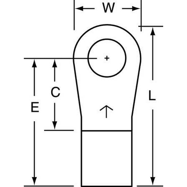 3M M814R/SX 8 AWG NonInsulated Ring Terminal 1/4" Stud PK10 Walmart