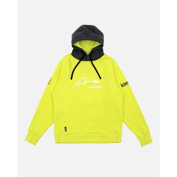 Aston Martin Cognizant F1 Kimoa Fernando Alonso Men's Lifestyle Hoodie- Lime