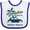 White and Royal, variant on Inktastic Paradise Beach in Delray Beach with Palm Trees and Car Boys or Girls Baby Bib