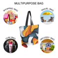 thumbnail image 7 of FORMRS Womens Canvas Tote Bag with Zipper Inner Pocket Shoulder Handbag, Abstract Wavy, 7 of 7
