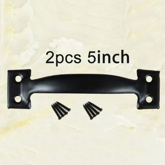 Fancy Barn Door Handle, 5 inch Gate Handle Set (Pack of 2), Door Pull, Pull Handle for Sliding Barn Door Gate Cabinet Closet Drawer Garage Shed- 8Pcs Screws Included Black