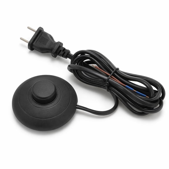 YEMNPIOS 1 Pc Floor Foot Pedal Switch with Extension Cord for Lamp Christmas Tree Light Control US Plug Black