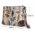 thumbnail image 2 of Leather Clutch 8 X 5. 5 In Wrist Strap And Hand Bag Easy To Carry Lightweight Waterproof And Durable Abstract Leaves (8), 2 of 6