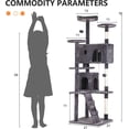 thumbnail image 5 of Dkelincs 70"H Large Multilevel Cat Tree, Double Condo Cat Tower with Scratching Post Tower & 3 Top Perches, Light Gray, 5 of 7