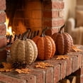 thumbnail image 4 of Halloween Resin Faux Pumpkin Decor – 20cm Tall Simulated Woven Pattern Pumpkin Ornament – Halloween Party Decorations for Yard Garden Holiday Layout, 4 of 8
