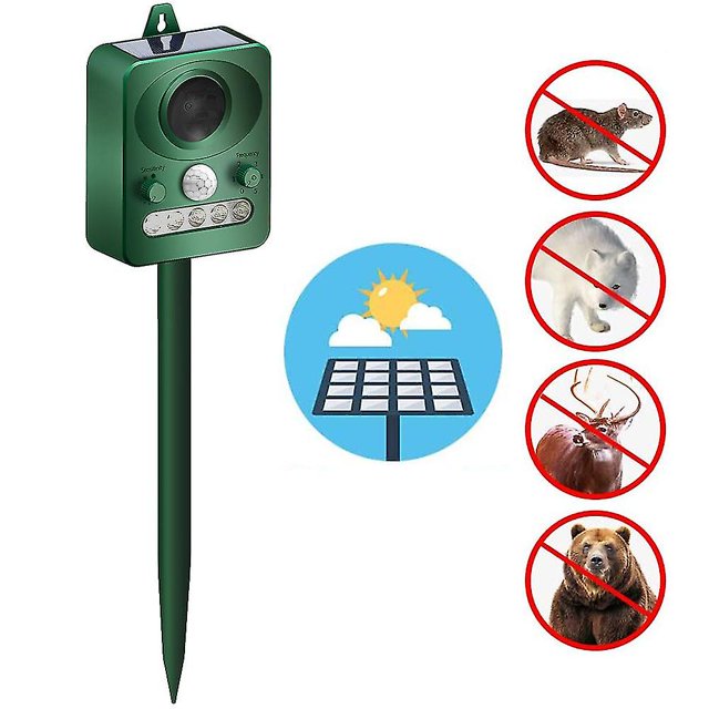 Repelente ultrasónico de animales, repelente de energía Solar, repelente para exteriores, 1 Uds.