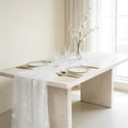 thumbnail image 5 of Sheer Table Runner,Nylon Mesh Embroidered Floral Table Dresser Cloth,Lightweight Foldable Table Decor Drape For Wedding Birthday Banquet Layout(White), 5 of 7