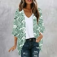 thumbnail image 5 of yoeyez Women Kimono Cardigans,Women's Floral Printed Puff Sleeve Tops Cover Up Summer Casual Loose Fit Blouses Loose Fit Multicolor,S, 5 of 5