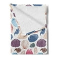 thumbnail image 2 of Scallop Soft Flannel Fleece Throw Blanket, Delicate Hand Drawn Colorful Shells Marine Nautical, Cozy Plush for Indoor and Outdoor Use, 50" x 60", Multicolor, by Ambesonne, 2 of 5