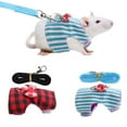 thumbnail image 2 of Animals Chest Strap,  Strap Animals Traction Rope, 3 Sizes Red Grid + Blue Stripes 2 Pieces Small Animals Traction Rope Chest Strap For Pet Cat, 2 of 8