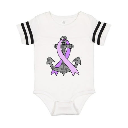 

Inktastic Hodgkins Lymphoma Awareness Anchor with Violet Ribbon Gift Baby Boy or Baby Girl Bodysuit