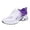 Purple, variant on Women Running Sneakers Air Cushion Damping Sole Walking Shoes Lace Up Breathable Lightweight College Tennis Shoe Size 6 Black