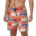 thumbnail image 2 of Balery Cartoon with Traffic Elements Mens Swim Trunks Swim Shorts for Men Quick Dry Inseam Beach Shorts with Compression Liner Pocket-X-Large, 2 of 9